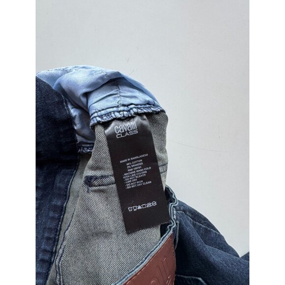 CAVALLI CLASS Dark Indigo Rinse Mid Rise Stretch Skinny Jeans, Size 28 - Picture 10 of 11